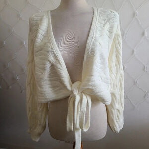 Miss Love Wrap Knit Sweater / Sweet Cream / Size Medium